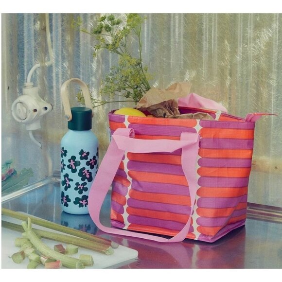Ikea x Marimekko BASTUA Shopping Lunch Bag Pink Dual Handles - Picture 4 of 10
